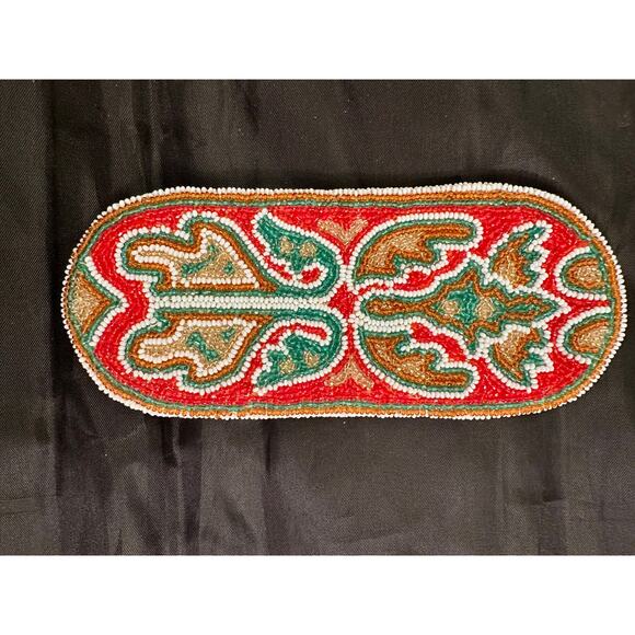 VINTAGE SPARKLING 1940's BELGIUM HAND BEADED EYEGLASSES SUNGLASSES CASE - Picture 2 of 9